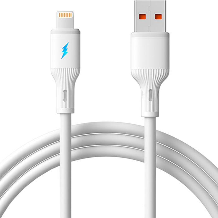 Ladekabel silikon USB-A til iphone-plugg 1m