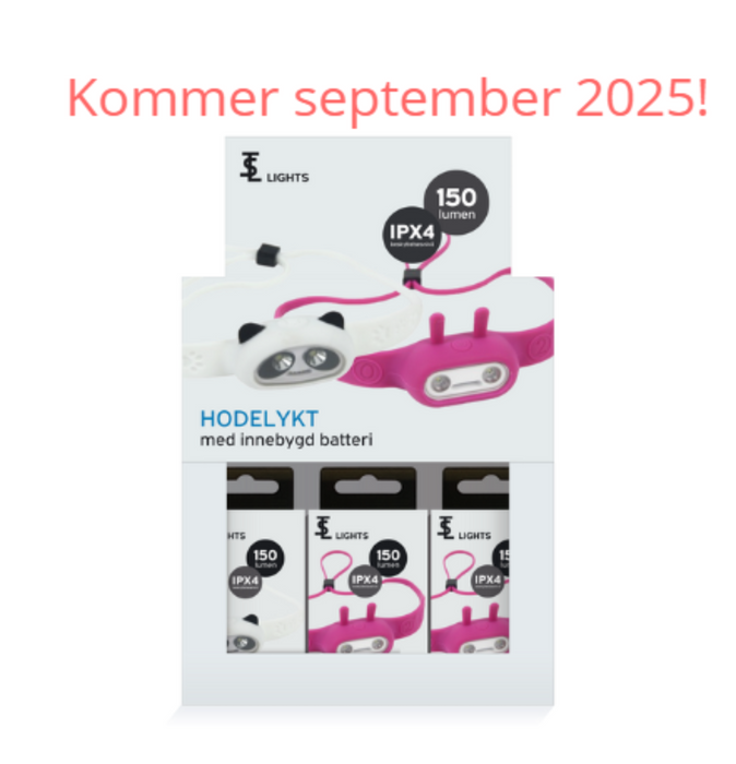 Hodelykt for barn hvit og rosa ass (utsending september 2025)