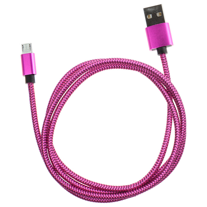 Ladekabel metallic for Android 1M Rosa