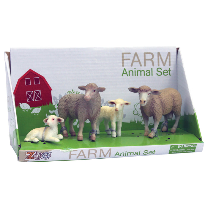 Farm animals set in open box, 4 ass.