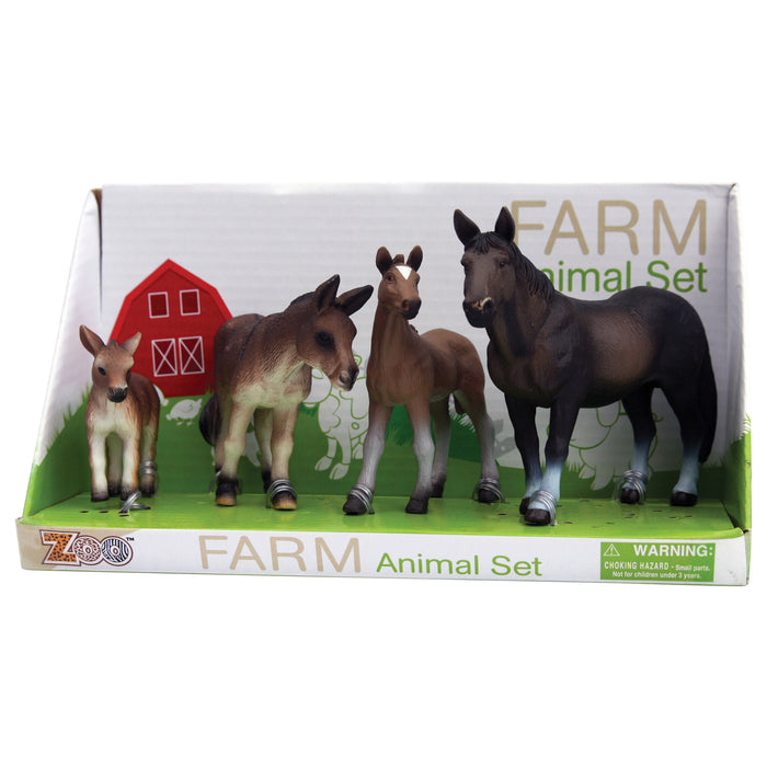 Farm animals set in open box, 4 ass.